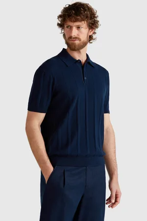 Benetton Polo De Punto En Mezcla De Lino