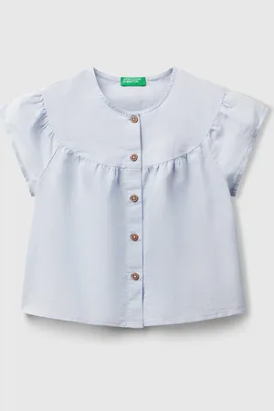 Benetton Blusa Mezcla De Lino