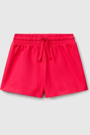 Benetton Pantalón Corto De Puro Algodón De Tacto Cálido. Cintura Con Elástico Interno Y Cordón