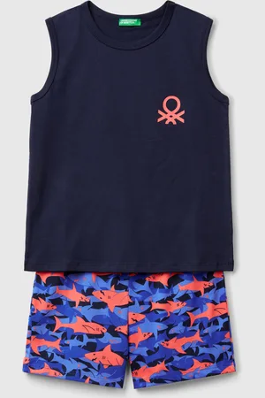 Benetton Pijama Con Estampado De Tiburones