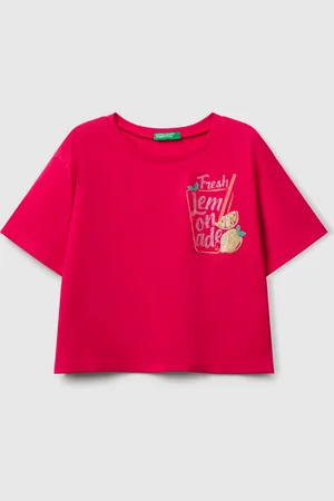 Benetton Camiseta Con Estampado De Purpurina