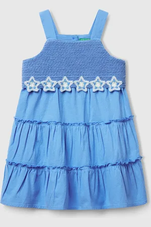 Benetton Vestido Con Flores De Macramé