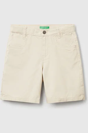 Benetton Pantalón Corto En Tejido Ligero De Puro Algodón. Cintura Elástica Interna Ajustable