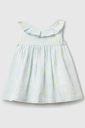 Benetton Vestido Con Cuello Volante