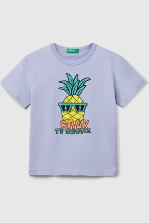 Benetton Camiseta De Algodón Orgánico Con Estampado