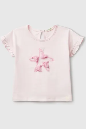 Benetton Camiseta Con Bordado Y Borlas