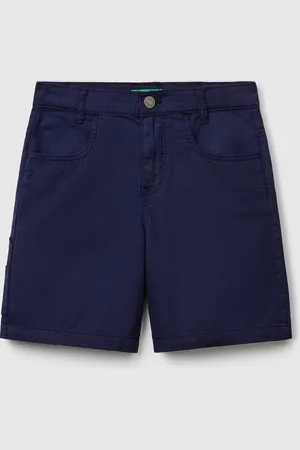 Benetton Pantalón Corto En Tejido Ligero De Puro Algodón. Cintura Elástica Interna Ajustable