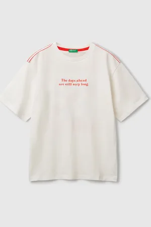 Benetton Camiseta Con Estampado De Eslogan Y Bordado