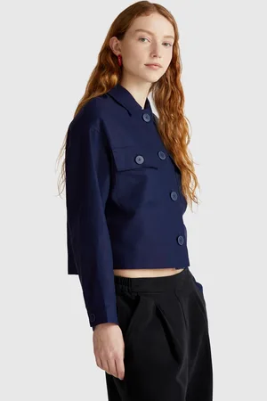 Benetton Chaqueta Mezcla De Lino