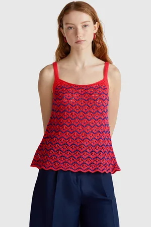 Benetton Camiseta Sin Mangas De Ganchillo