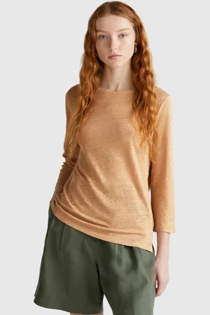 Benetton Camiseta Manga 3/4 De Puro Lino