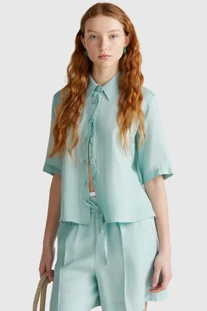 Benetton Camisa Corta De Puro Lino