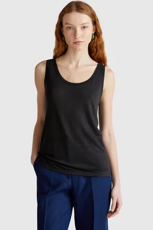 Benetton Camiseta De Tirantes De Puro Lino