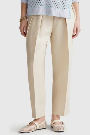 Benetton Pantalón Ancho Mezcla Lino
