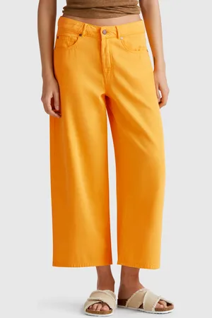 Benetton Pantalón Amarillo Cinco Bolsillos