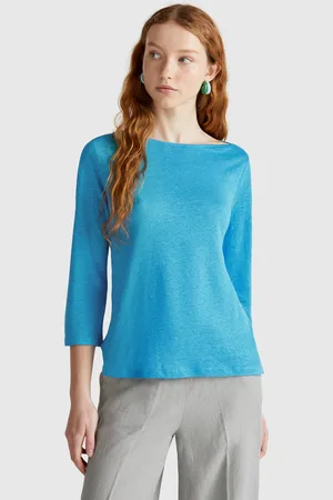 Benetton Camiseta Manga 3/4 De Puro Lino
