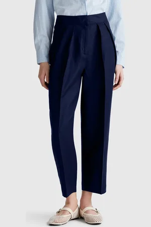 Benetton Pantalón Ancho Mezcla Lino