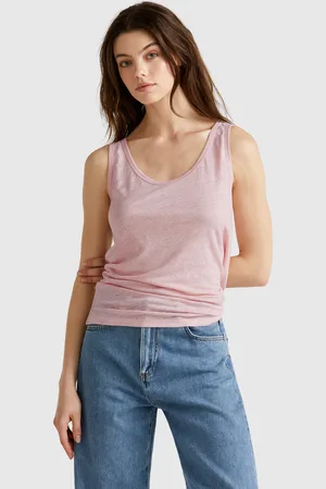 Benetton Camiseta De Tirantes De Puro Lino