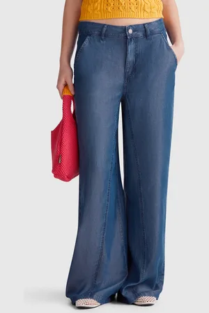Benetton Pantalón Ancho Cambray
