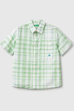 Benetton Camisa Cuadros 100% Algodón