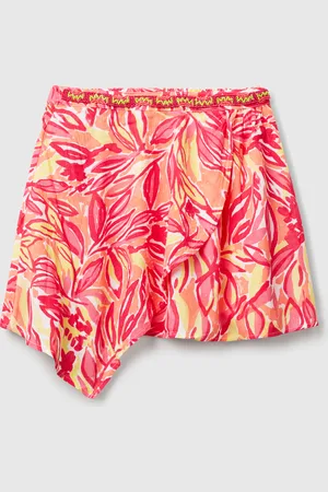 Benetton Minifalda Con Estampado Tropical
