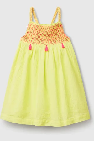 Benetton Vestido Con Borlas Fluorescentes