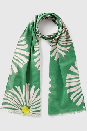 Benetton Bufanda Estampada En Mezcla De Lino