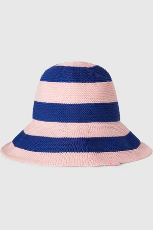 Benetton Gorro De Rayas Azules Y Rosas.