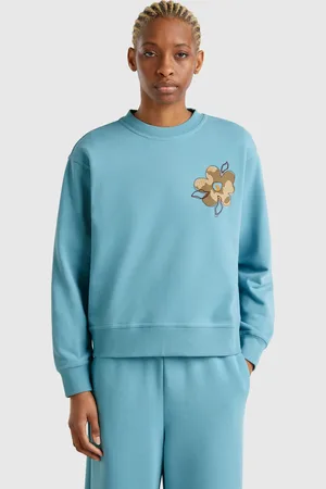 Benetton Sudadera Con Bordado Floral