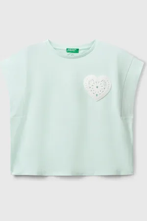 Benetton Camiseta Con Parche De Macramé