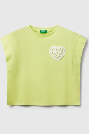 Benetton Camiseta Con Parche De Macramé
