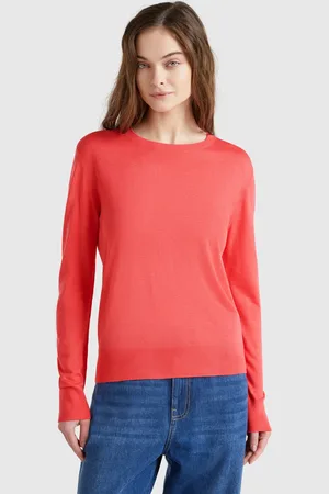 Benetton Camisa De Manga Larga En Mezcla De Seda