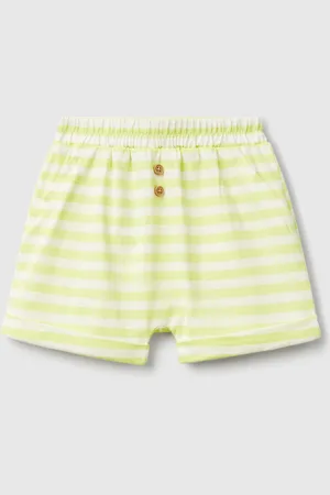 Benetton Pantalón Corto De Rayas Con Puños.