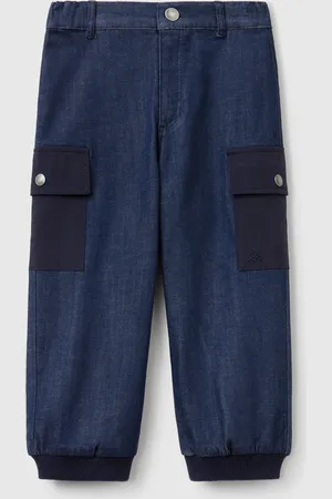 Benetton Joggers Cargo De Mezclilla