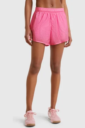 Benetton Pantalón Corto Deportivo Con Tejido .