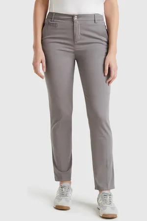 Benetton Chinos Slim Fit De Algodón Gris