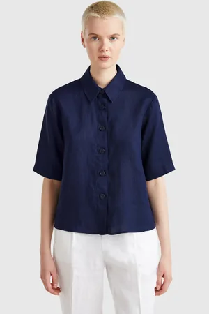 Benetton Camisa Corta De Puro Lino