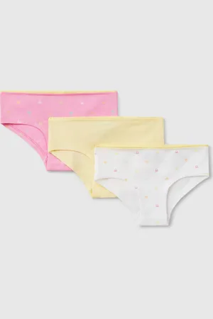 Benetton Tres Braguitas De Algodón Elástico