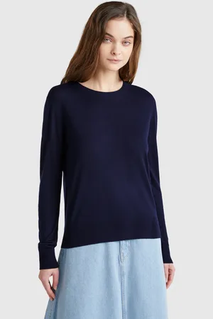 Benetton Camisa De Manga Larga En Mezcla De Seda