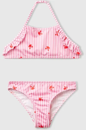 Benetton Bikini De Playa A Rayas Con Cangrejos