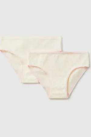 Benetton Dos Braguitas De Algodón Elástico