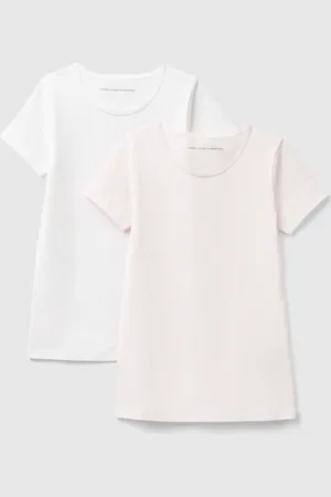 Benetton Dos Camisetas De Algodón Elástico