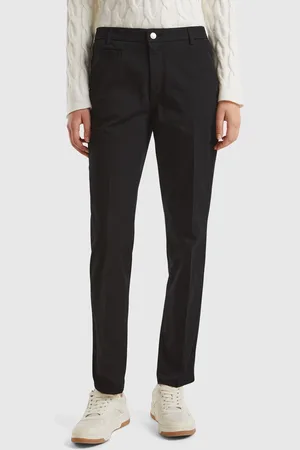 Benetton Chinos Slim Fit De Algodón Negro