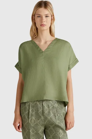 Benetton Blusa De Puro Lino