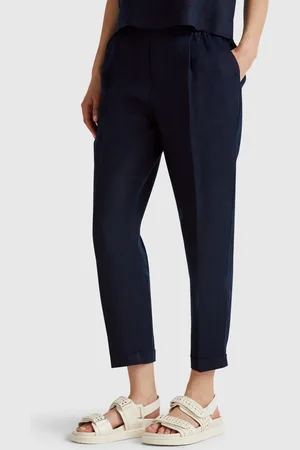 Benetton Pantalón Regular Fit De Puro Lino
