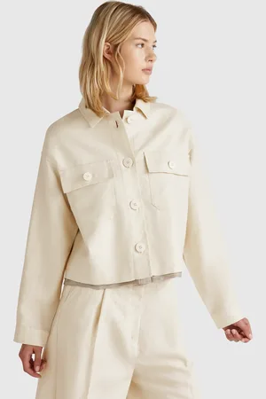 Benetton Chaqueta Mezcla De Lino