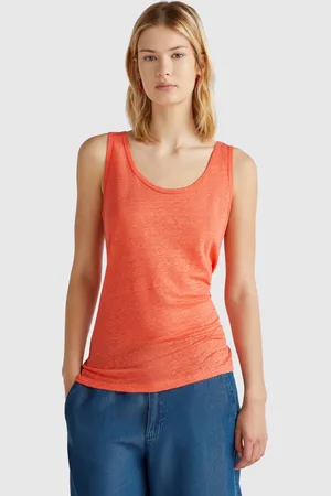 Benetton Camiseta De Tirantes De Puro Lino