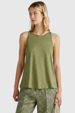 Benetton Camiseta Sin Mangas Con Cuello Halter