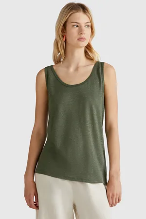 Benetton Camiseta De Tirantes De Puro Lino