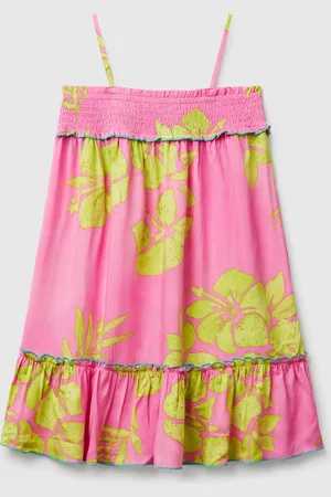 Benetton Vestido Fluido Con Estampado De Flores.